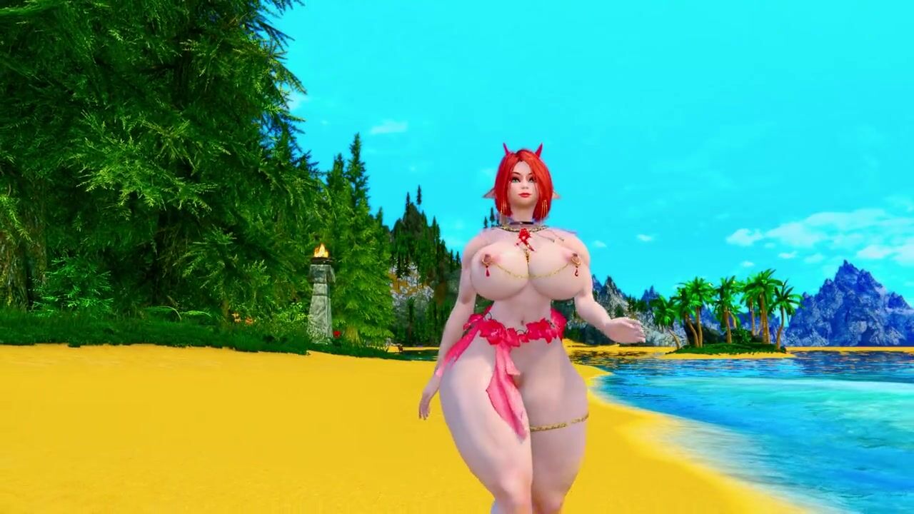 Skyrim Cammi Huge Tits and Ass on the Beach